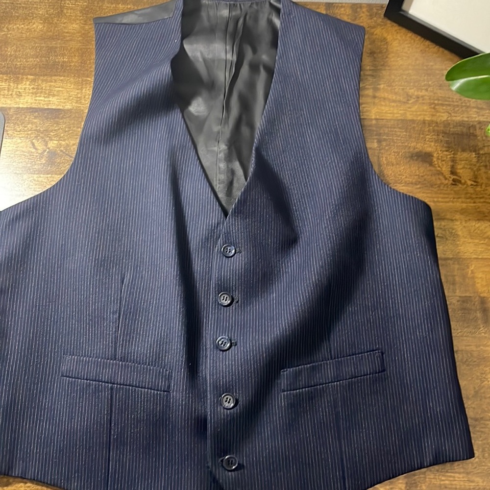 Mens Suit Vest, Blue pinstripe